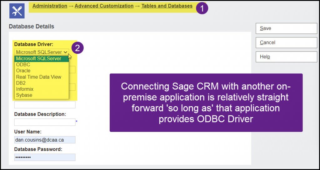 Connecting using tables and databases
