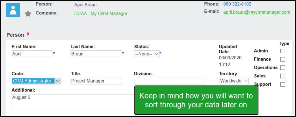 Contact Management within Sage CRM