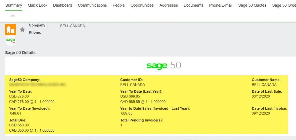 Sage 50 Company Summary E
